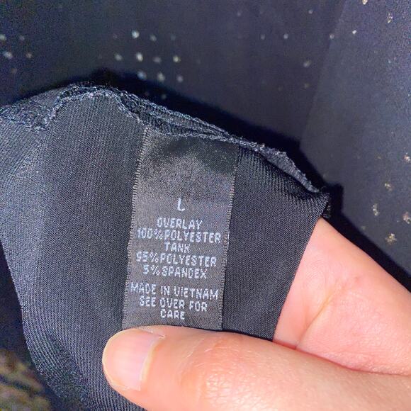 Alyx Black Embellished Flowy Layered Blouse Women's Size Large - Picture 5 of 6